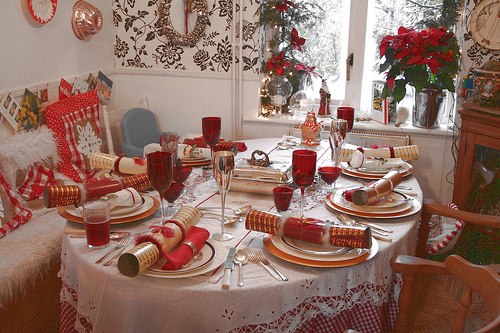 温馨的圣诞餐桌